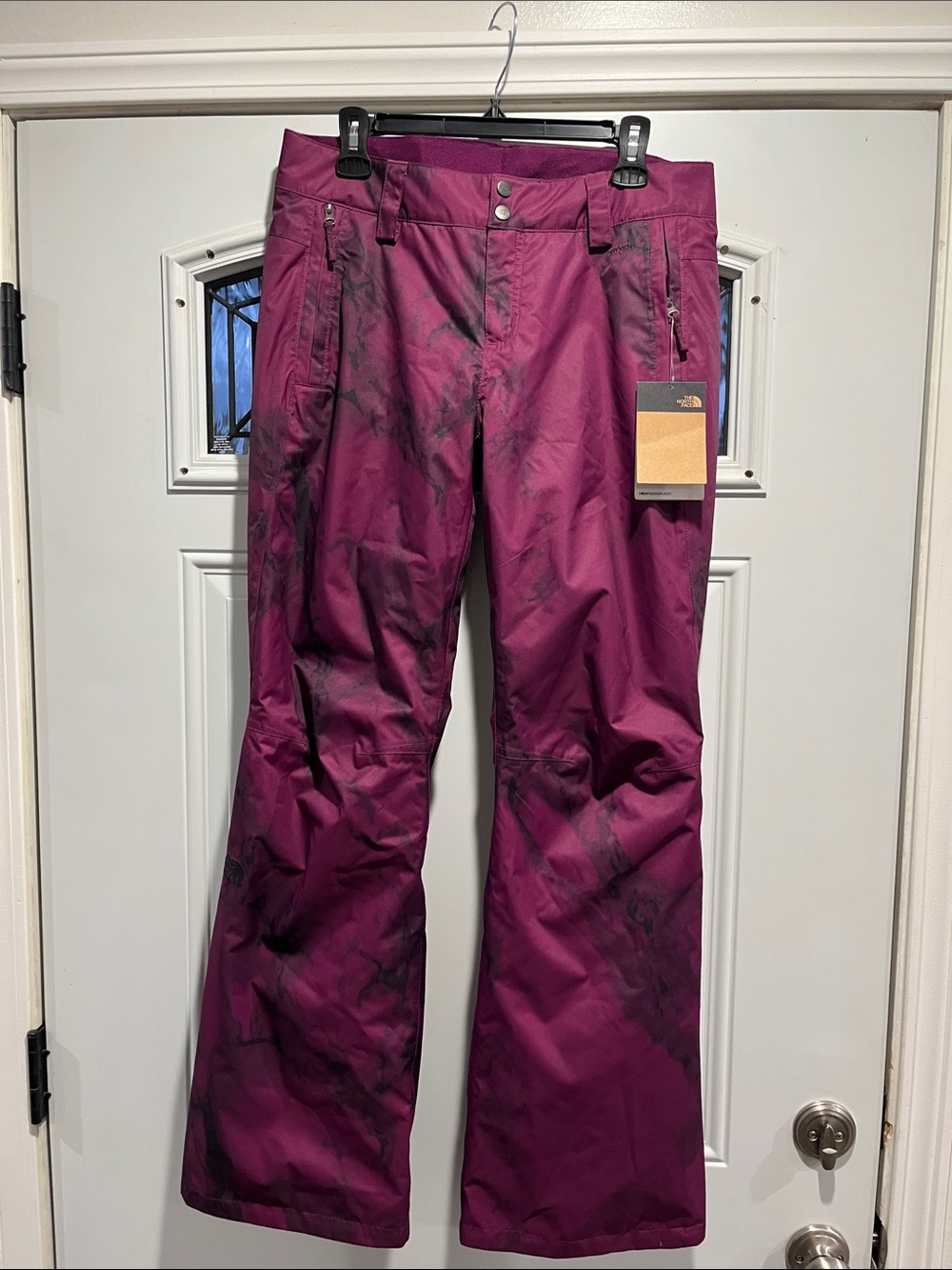 The North Face Women's Plum Purple Snow Pants with Marbled Accent- Brand new